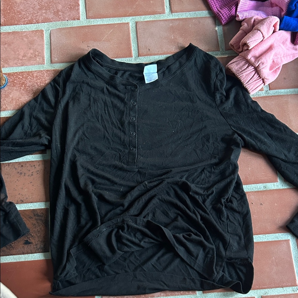 Stars Above Black Long Sleeve Women's Top